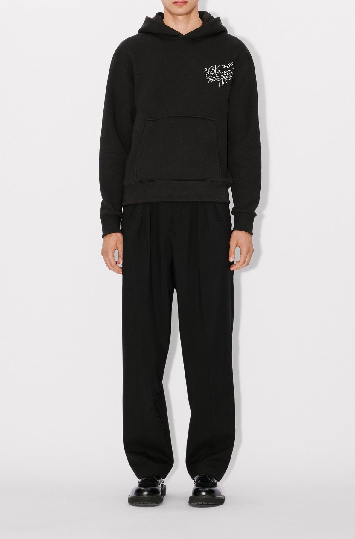 Sweatshirt à capuche brodé Kenzo Star Tiger - Black