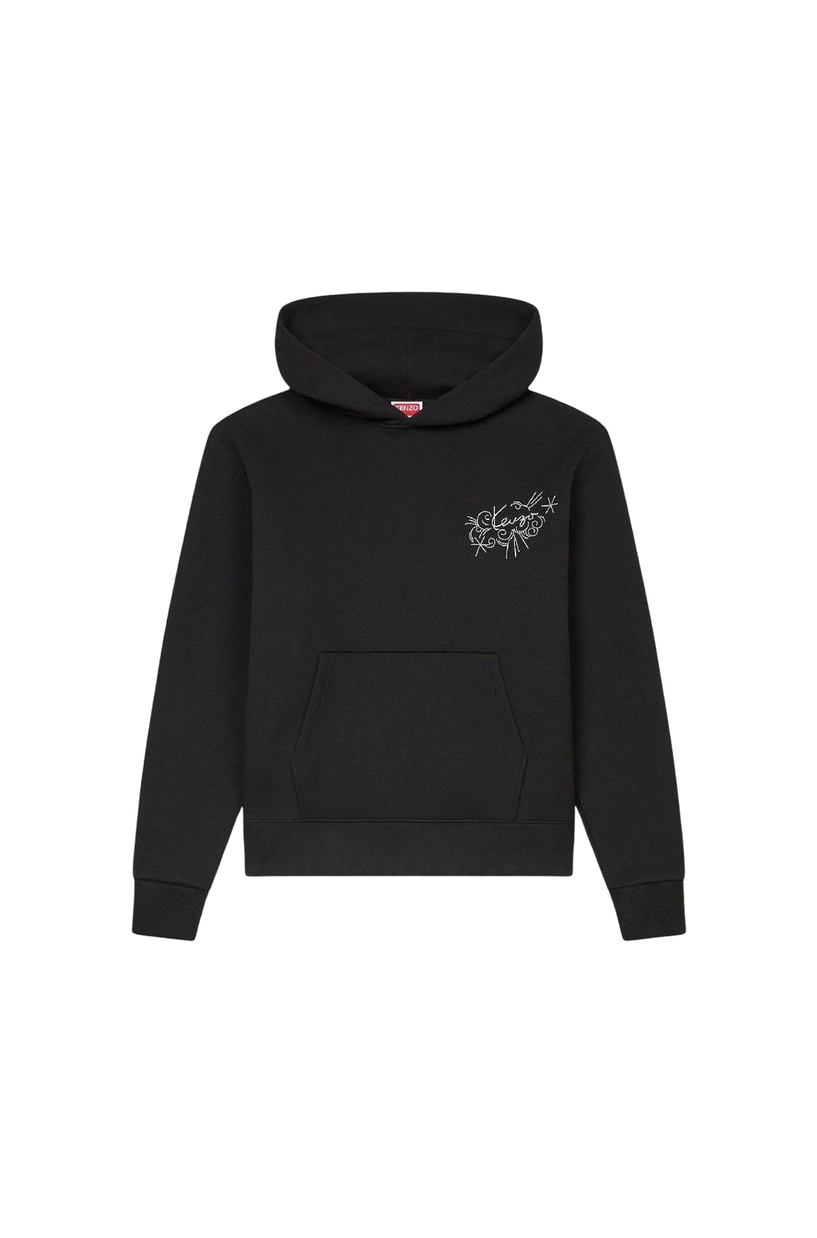 Sweatshirt à capuche brodé Kenzo Star Tiger - Black