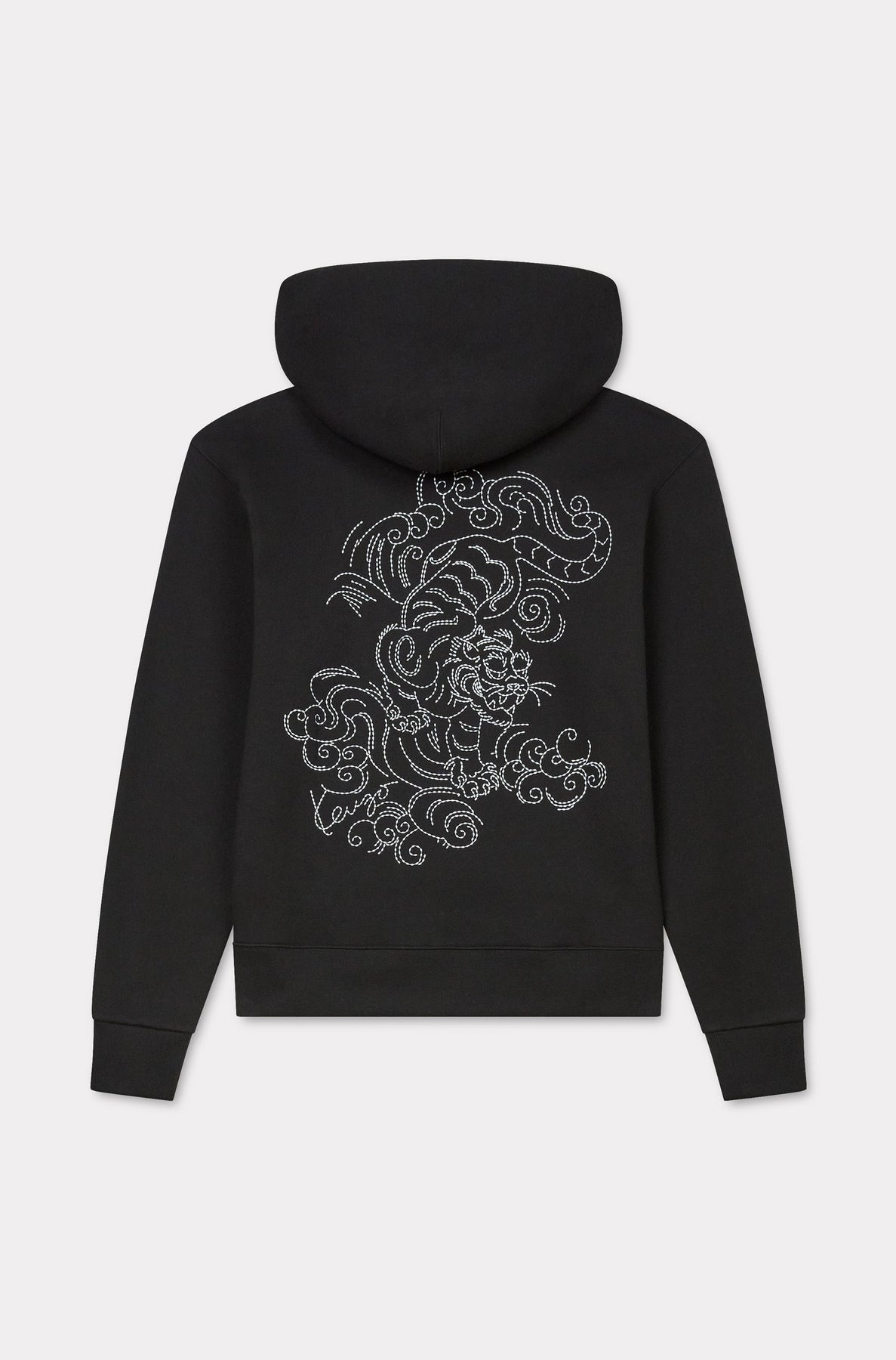 Sweatshirt à capuche brodé Kenzo Star Tiger - Black