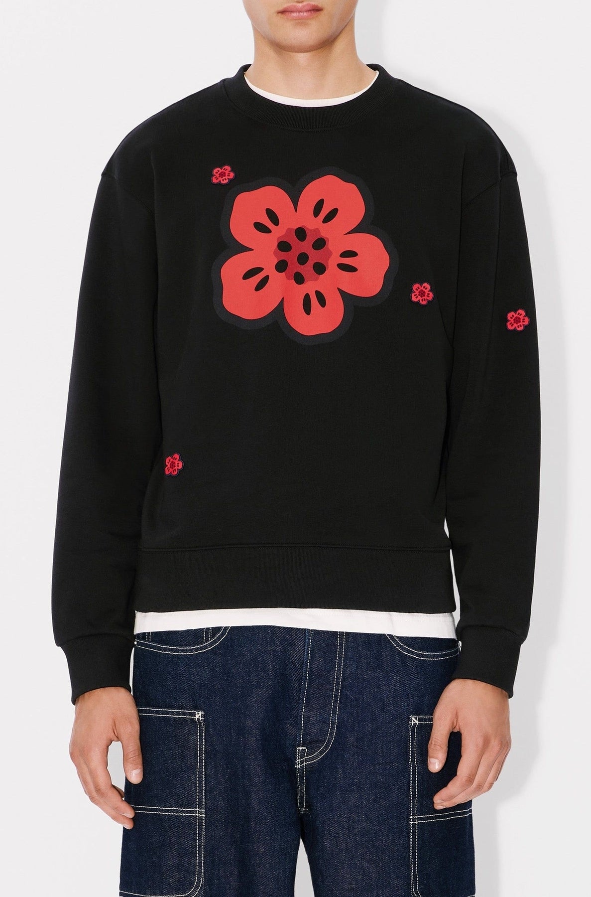 Sweatshirt brodé Boke Flower - Black