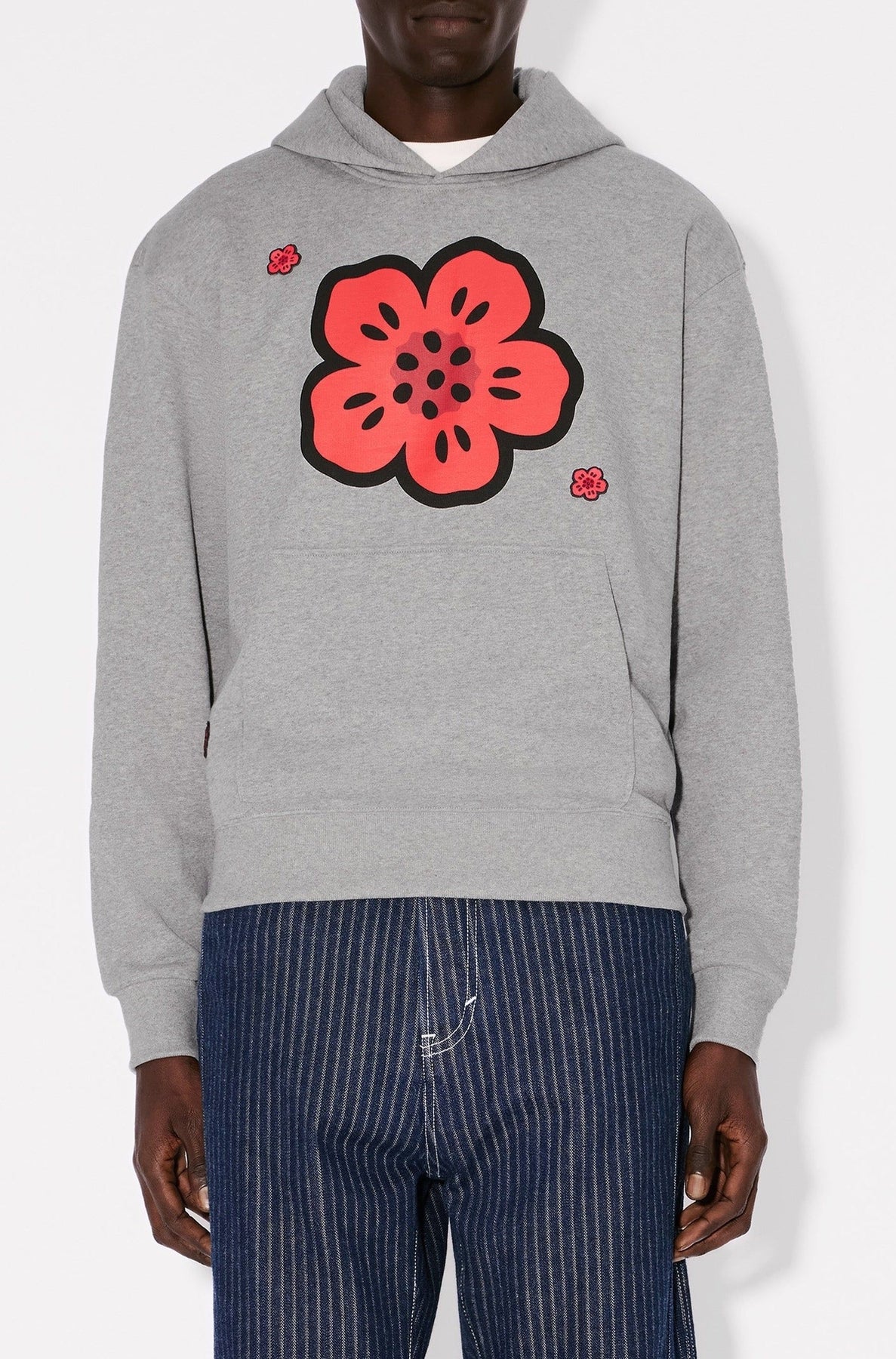 Sweatshirt à capuche brodé Boke Flower - Pearl Grey