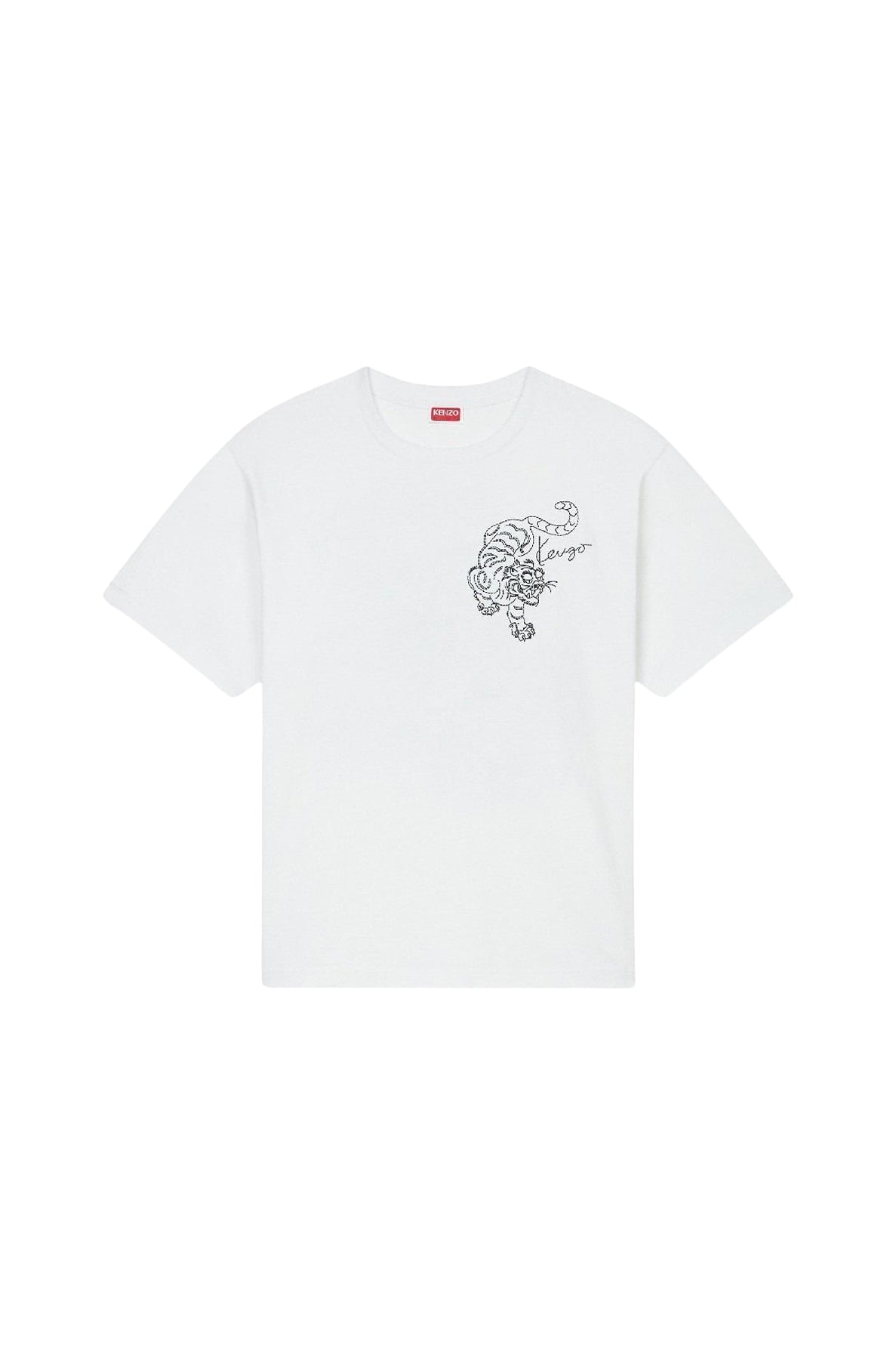 Oversized embroidered T-shirt Kenzo Star Tiger - Off White