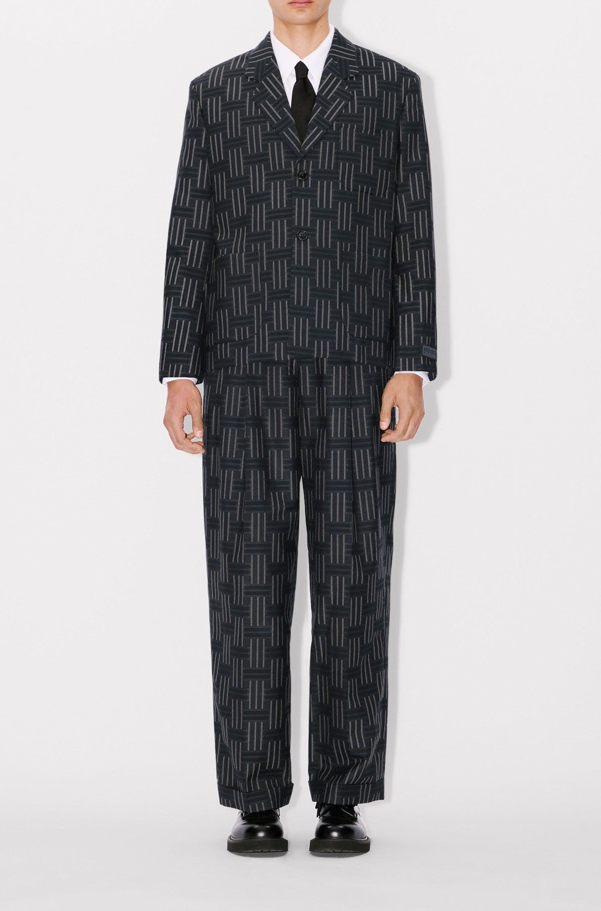 Kenzo Weave wool suit jacket - Black