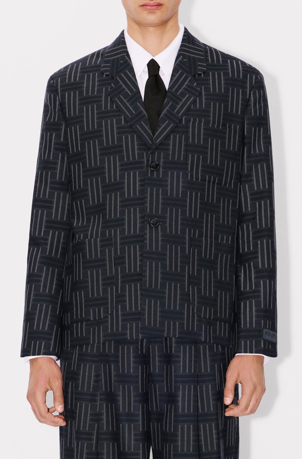 Kenzo Weave wool suit jacket - Black