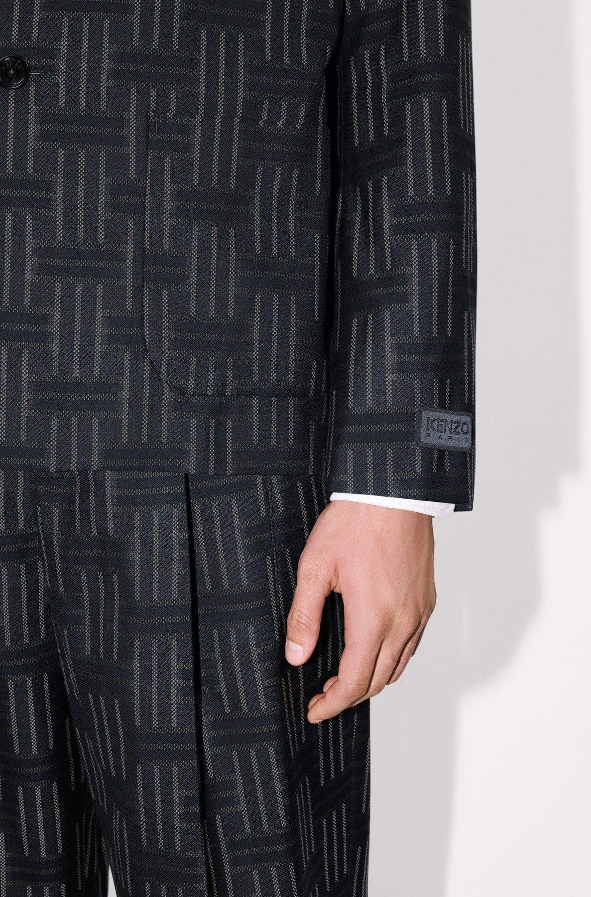 Kenzo Weave wool suit jacket - Black