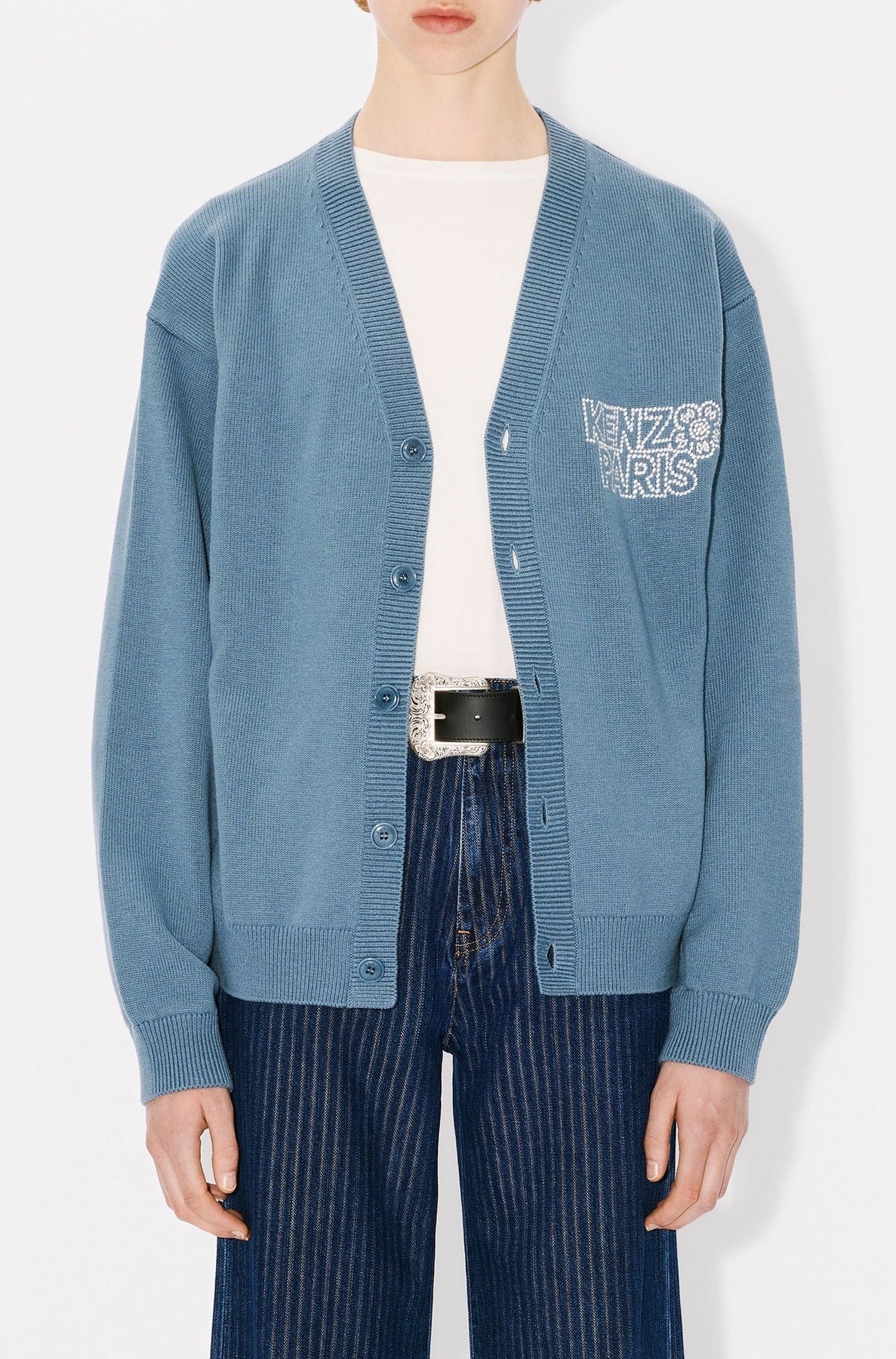 Cardigan brodé Kenzo Constellation en laine - Blue