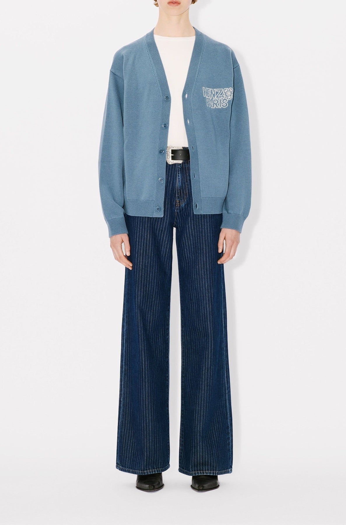 Cardigan brodé Kenzo Constellation en laine - Blue