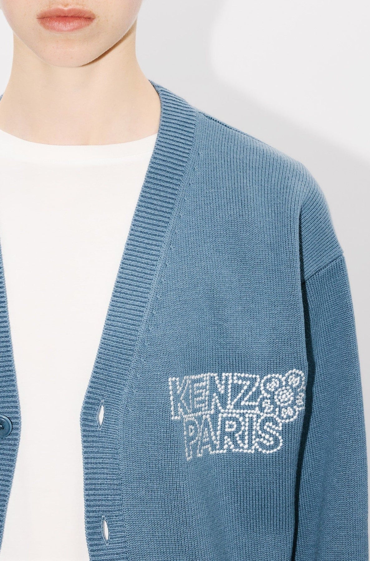 Cardigan brodé Kenzo Constellation en laine - Blue