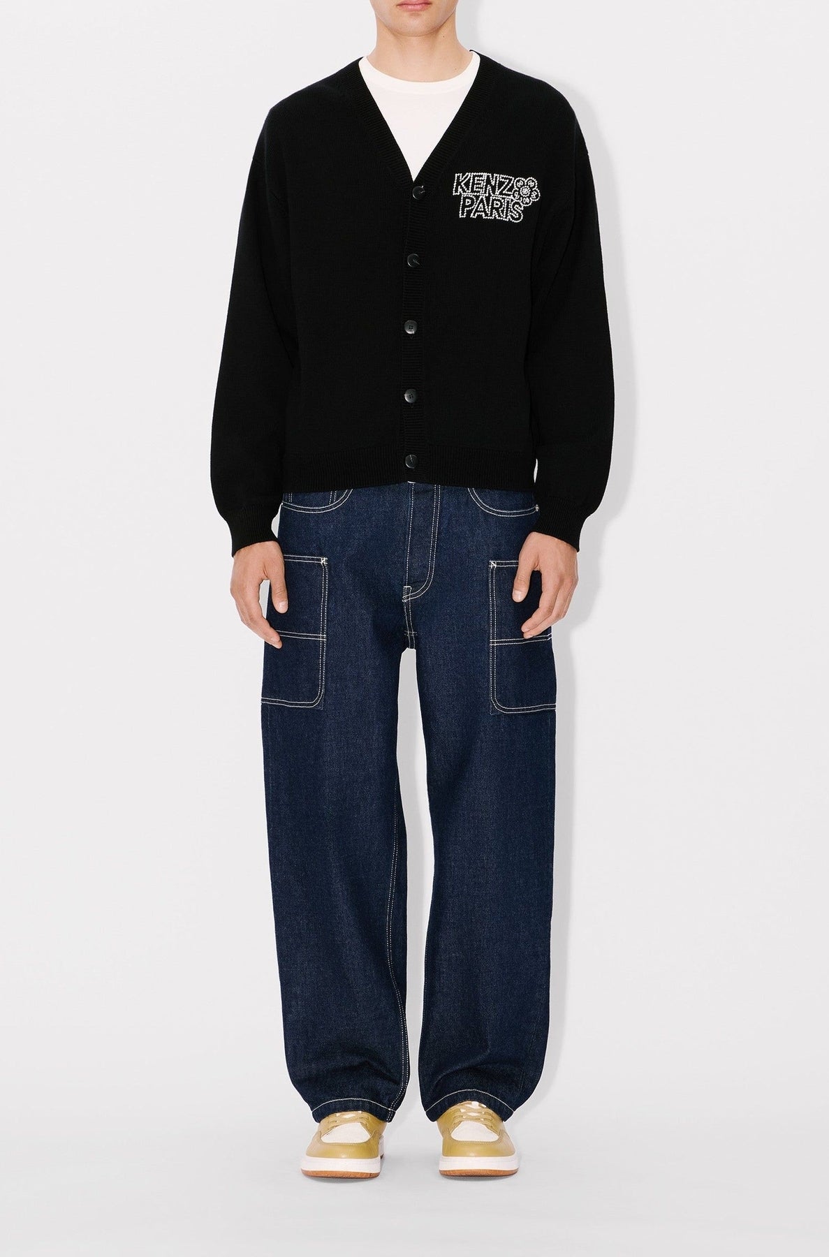 Cardigan brodé Kenzo Constellation en laine - Black