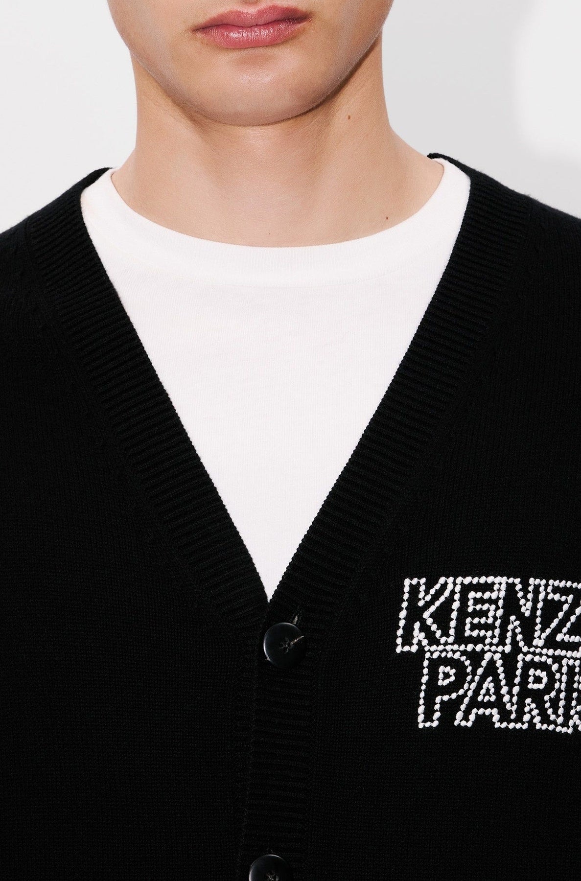 Cardigan brodé Kenzo Constellation en laine - Black