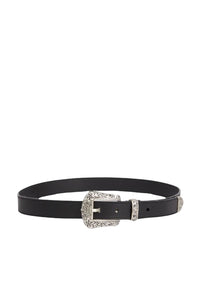 Kenzo Buckle Leather Western Belt - Black