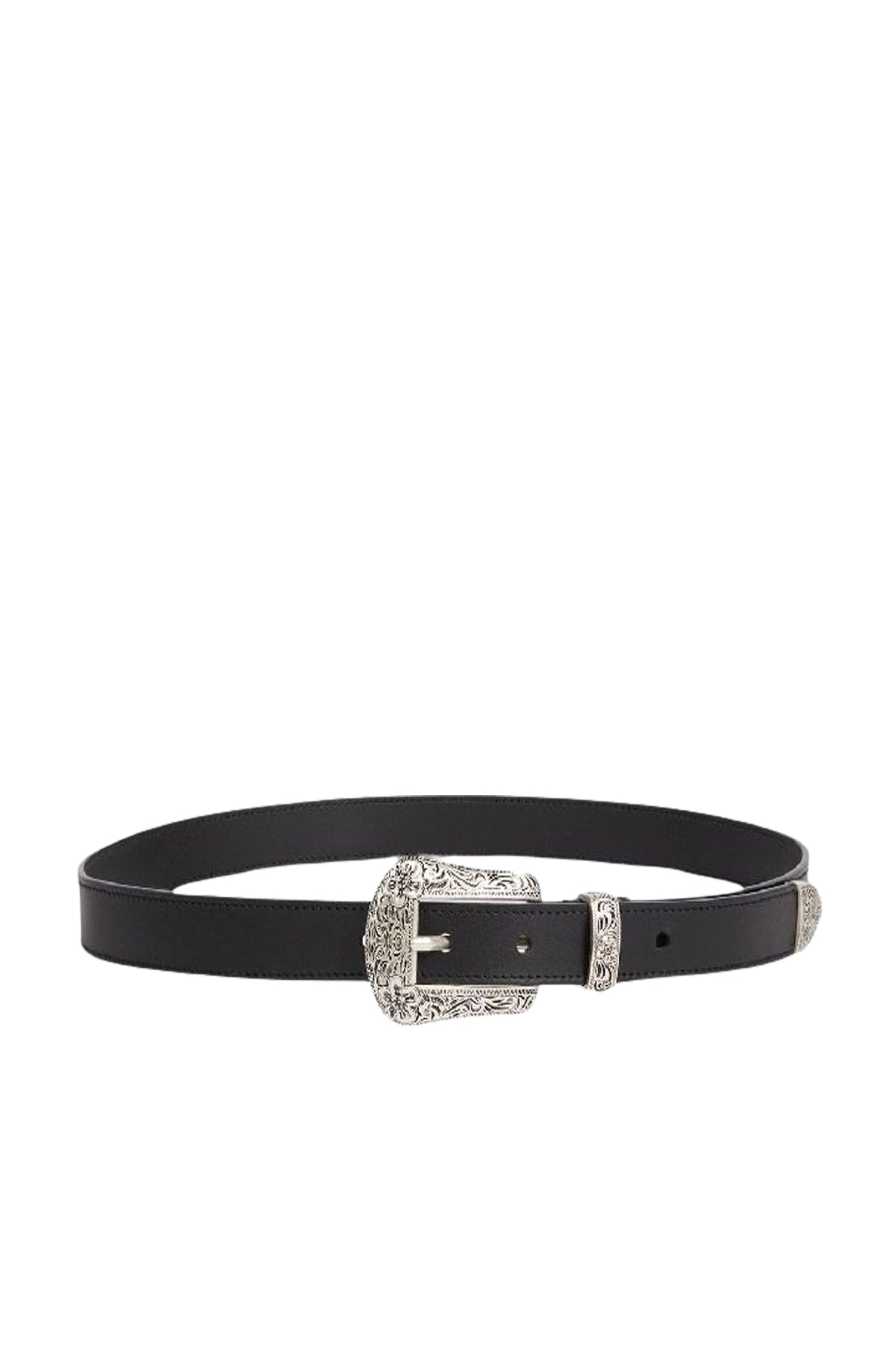 Kenzo Buckle Leather Western Belt - Black