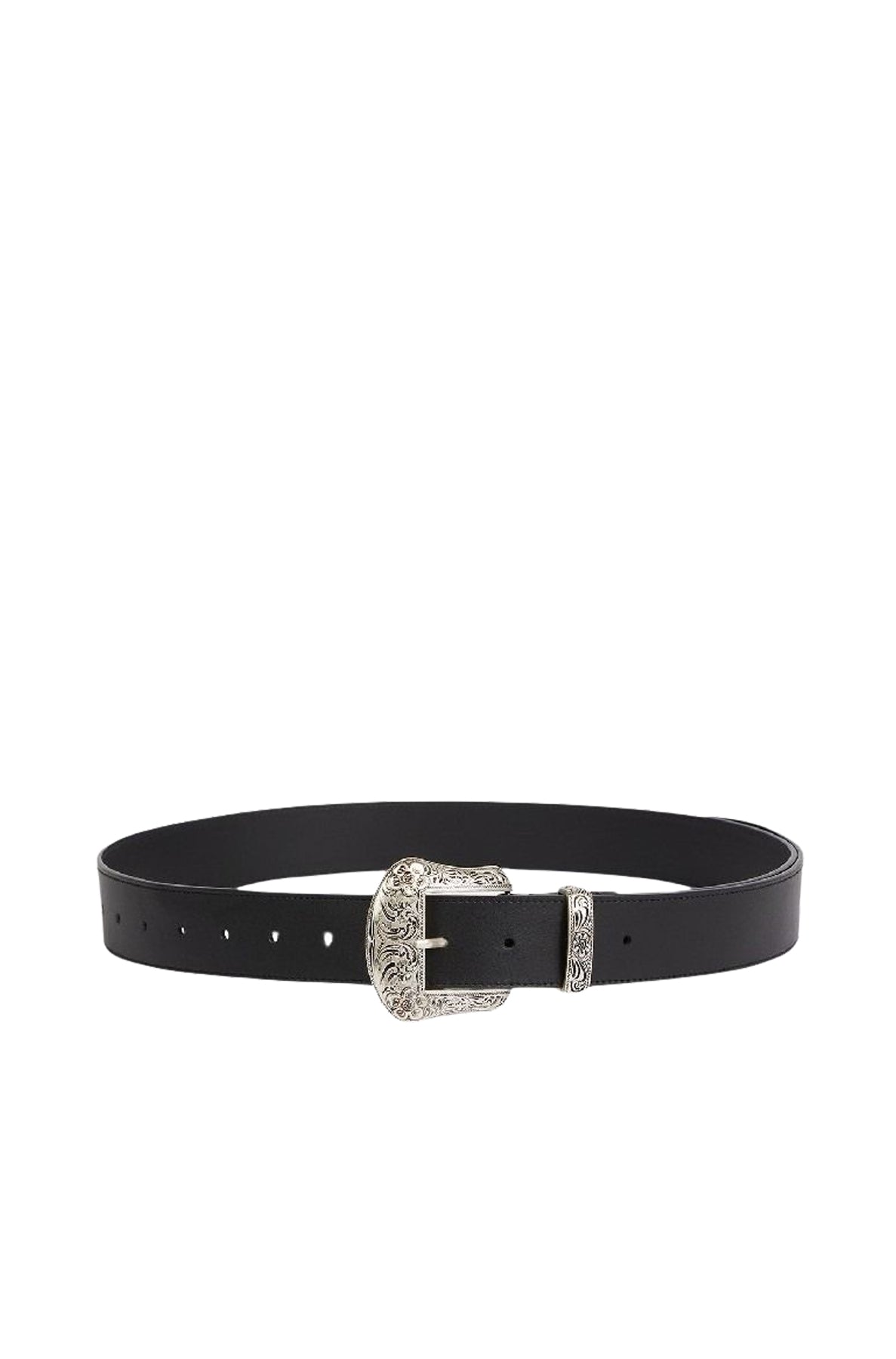 Kenzo Buckle Leather Western Belt - Black