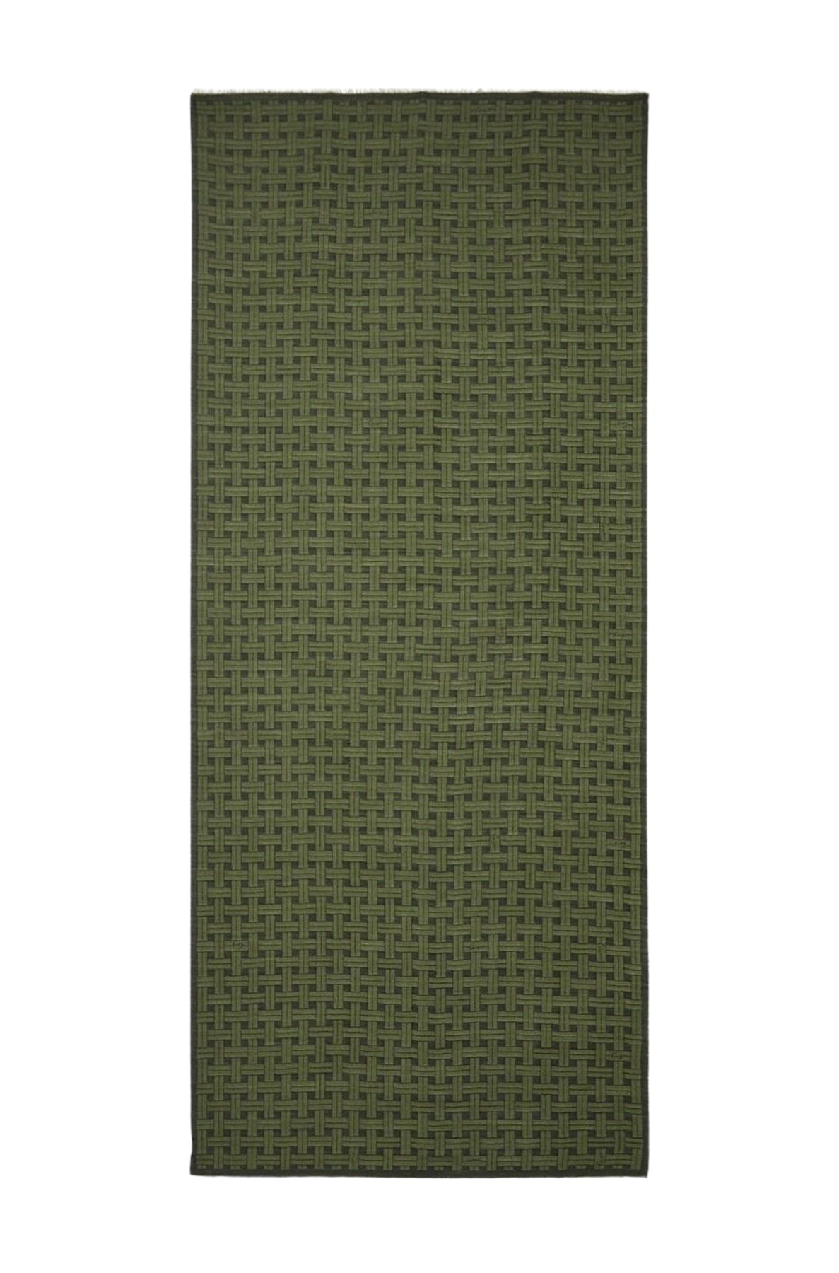 Kenzo Weave Wool Stole - Dark Khaki