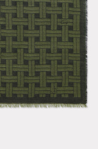 Kenzo Weave Wool Stole - Dark Khaki