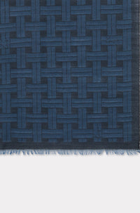 Kenzo Weave Wool Stole - Midnight Blue