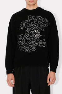 Pull brodé Kenzo Star Tiger en laine - Black