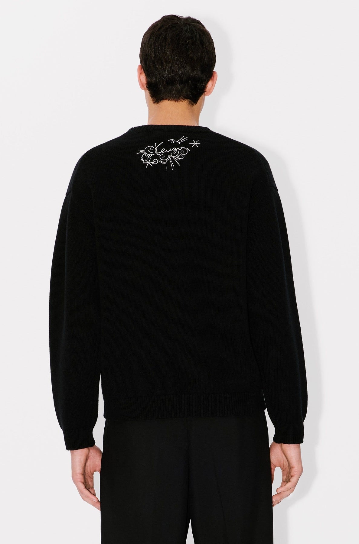 Pull brodé Kenzo Star Tiger en laine - Black