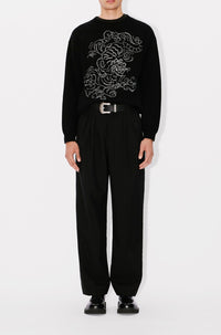 Pull brodé Kenzo Star Tiger en laine - Black