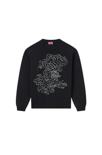 Pull brodé Kenzo Star Tiger en laine - Black