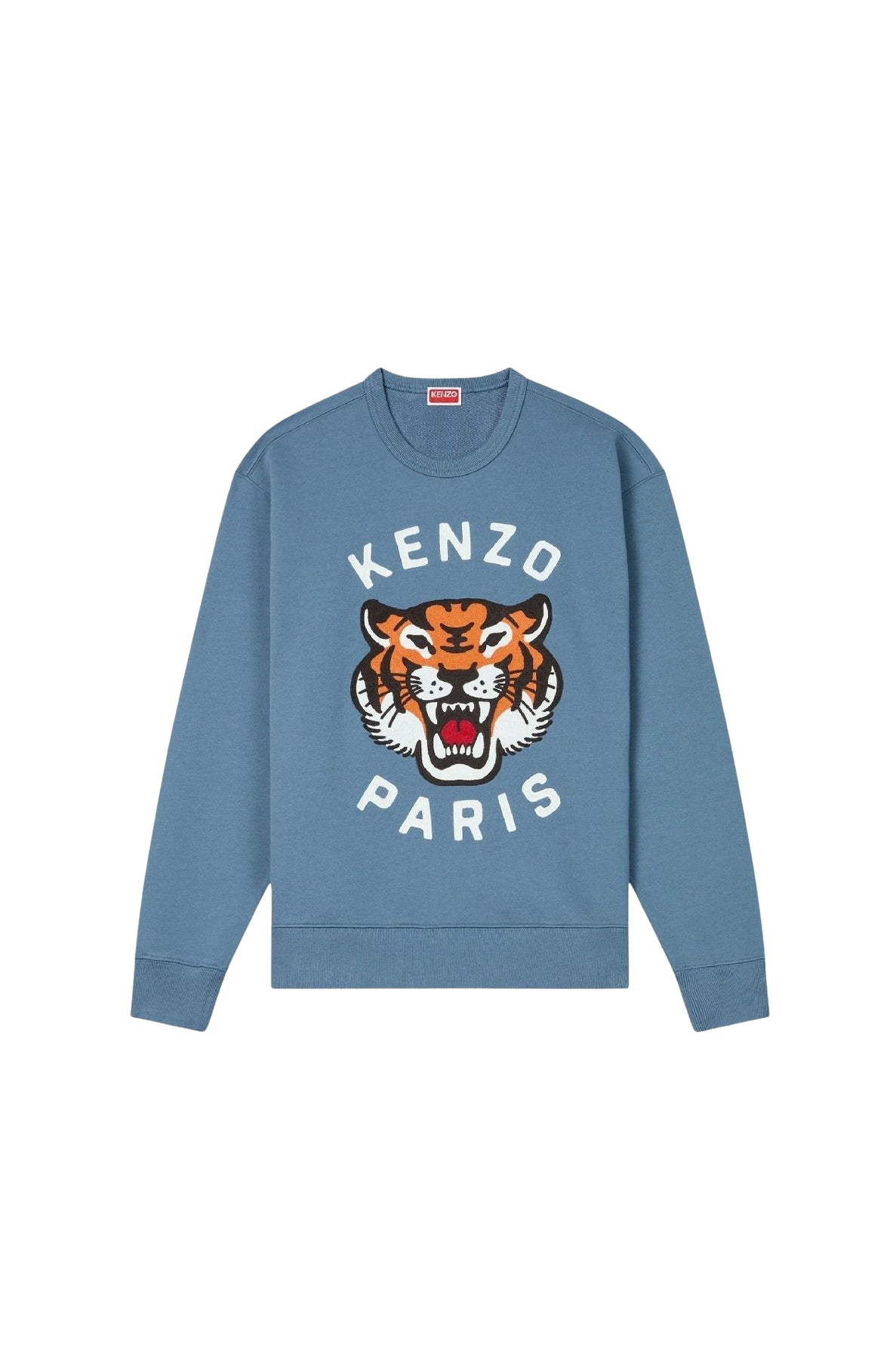 Sweatshirt brodé Lucky Tiger - Blue