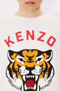 T-shirt oversize Lucky Tiger - Off White