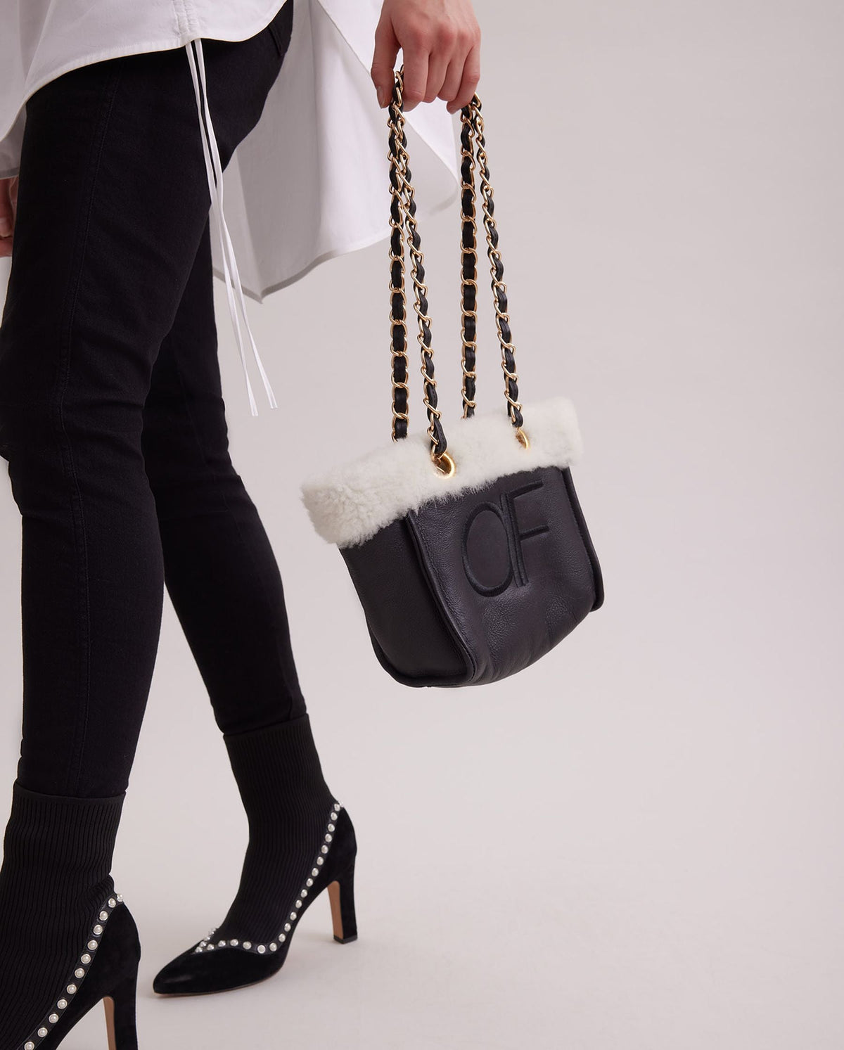 Sac à main Felix réversible en cuir - Black