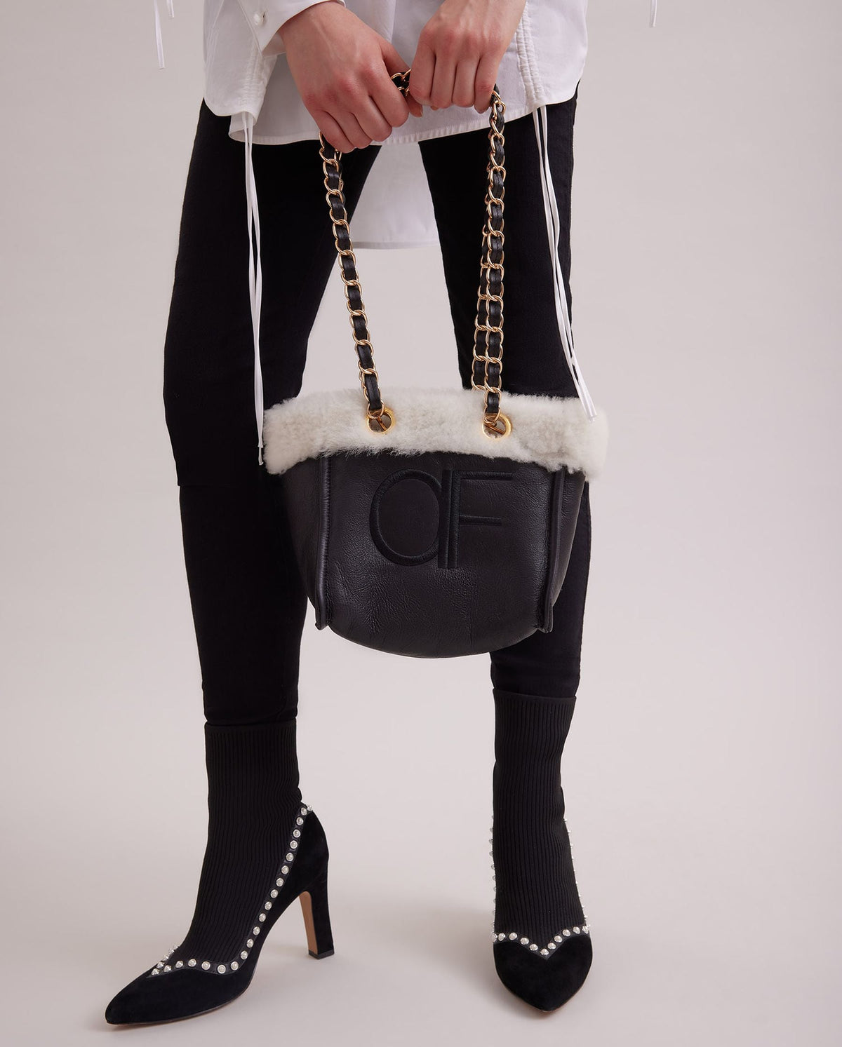 Sac à main Felix réversible en cuir - Black