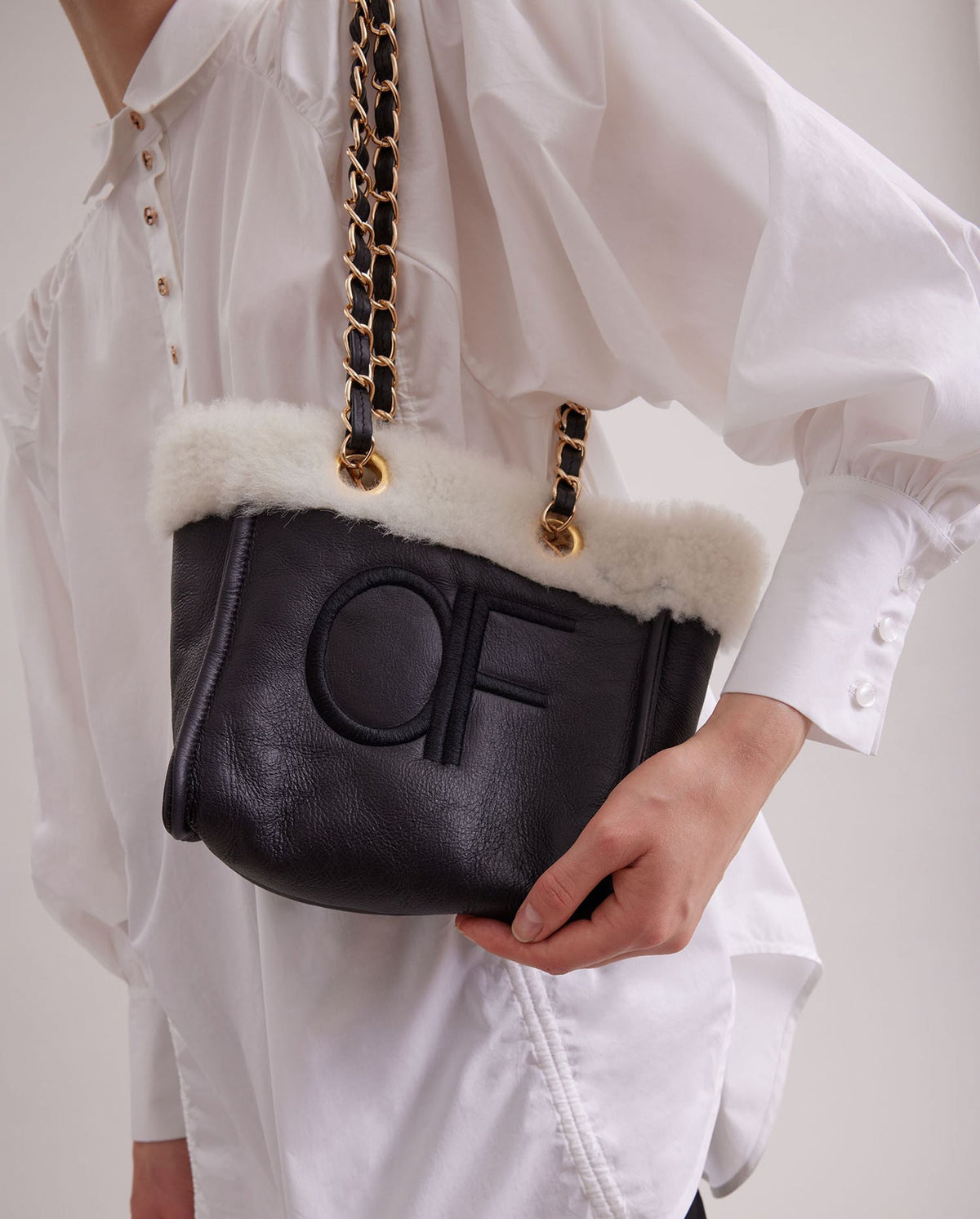 Sac à main Felix réversible en cuir - Black