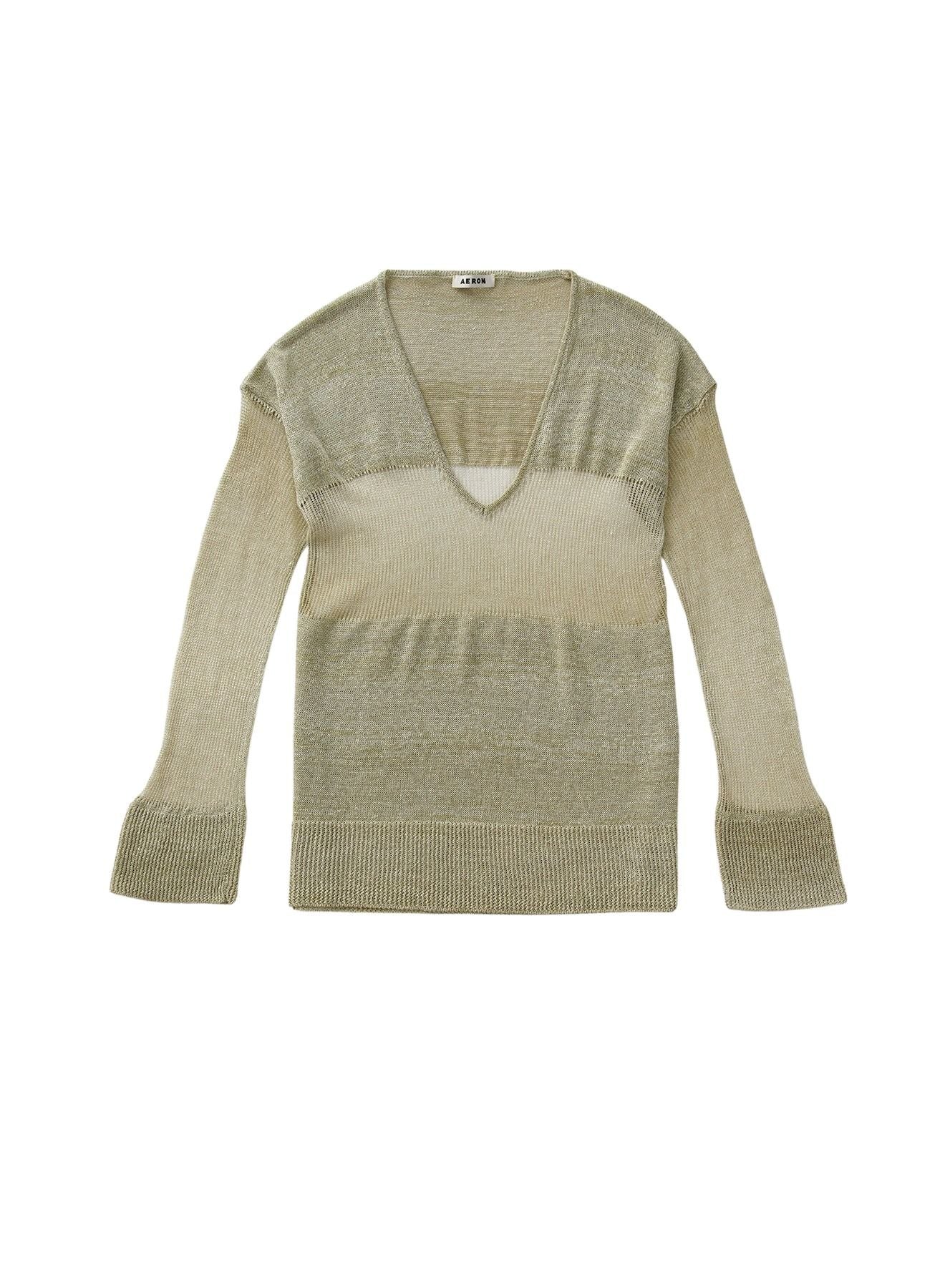 Pull Fern en lin - Olive