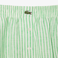 Short ample rayé en lin - Blanc & Peppermint