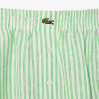 Short ample rayé en lin - Blanc & Peppermint