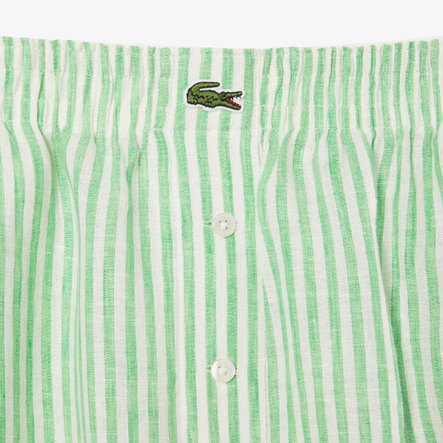 Short ample rayé en lin - Blanc & Peppermint