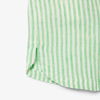 Short ample rayé en lin - Blanc & Peppermint