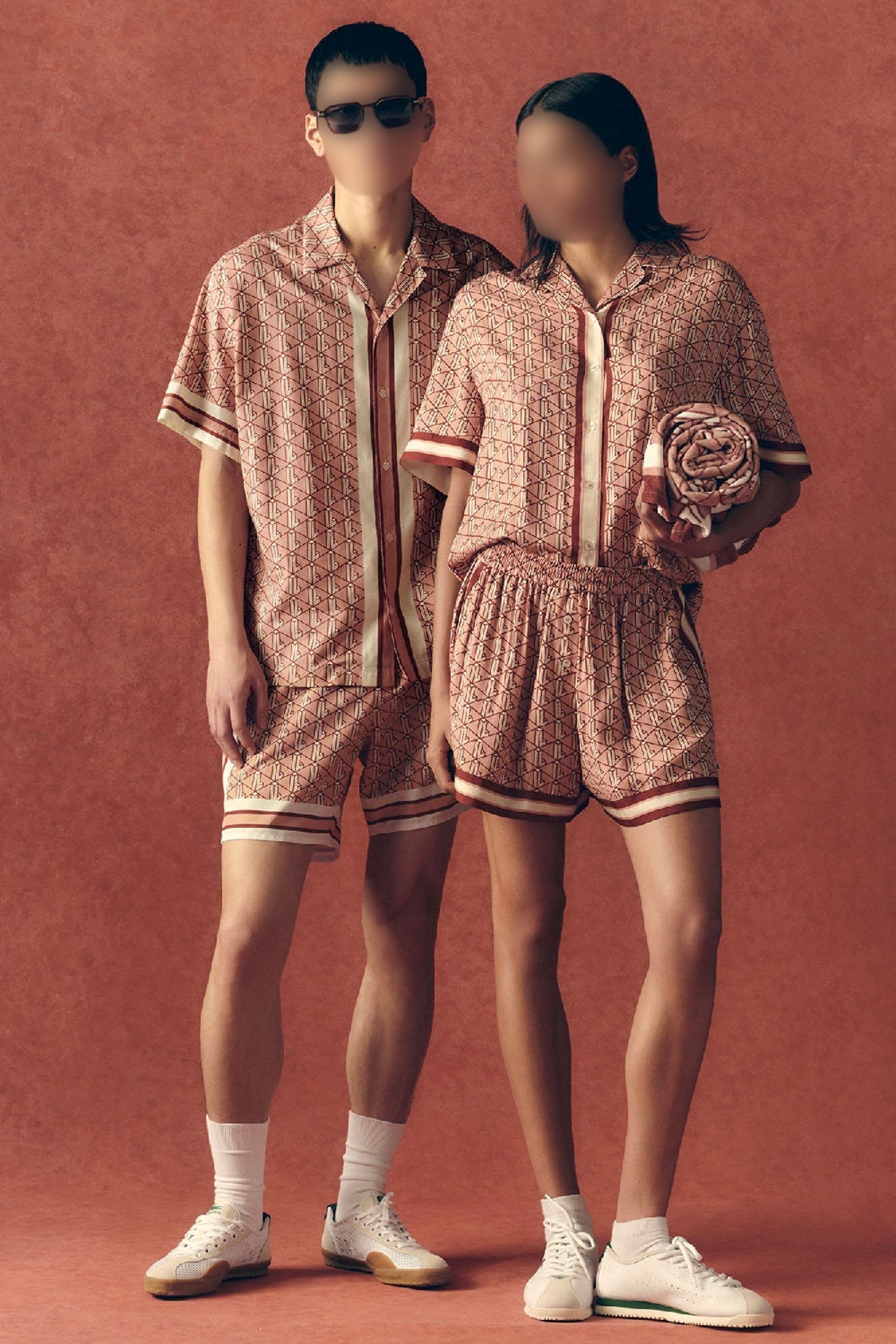 Short fluide imprimé en monogramme - Latte & Cristalline