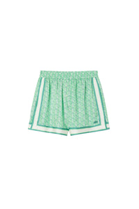 Short fluide imprimé en monogramme - Marine & Blanc