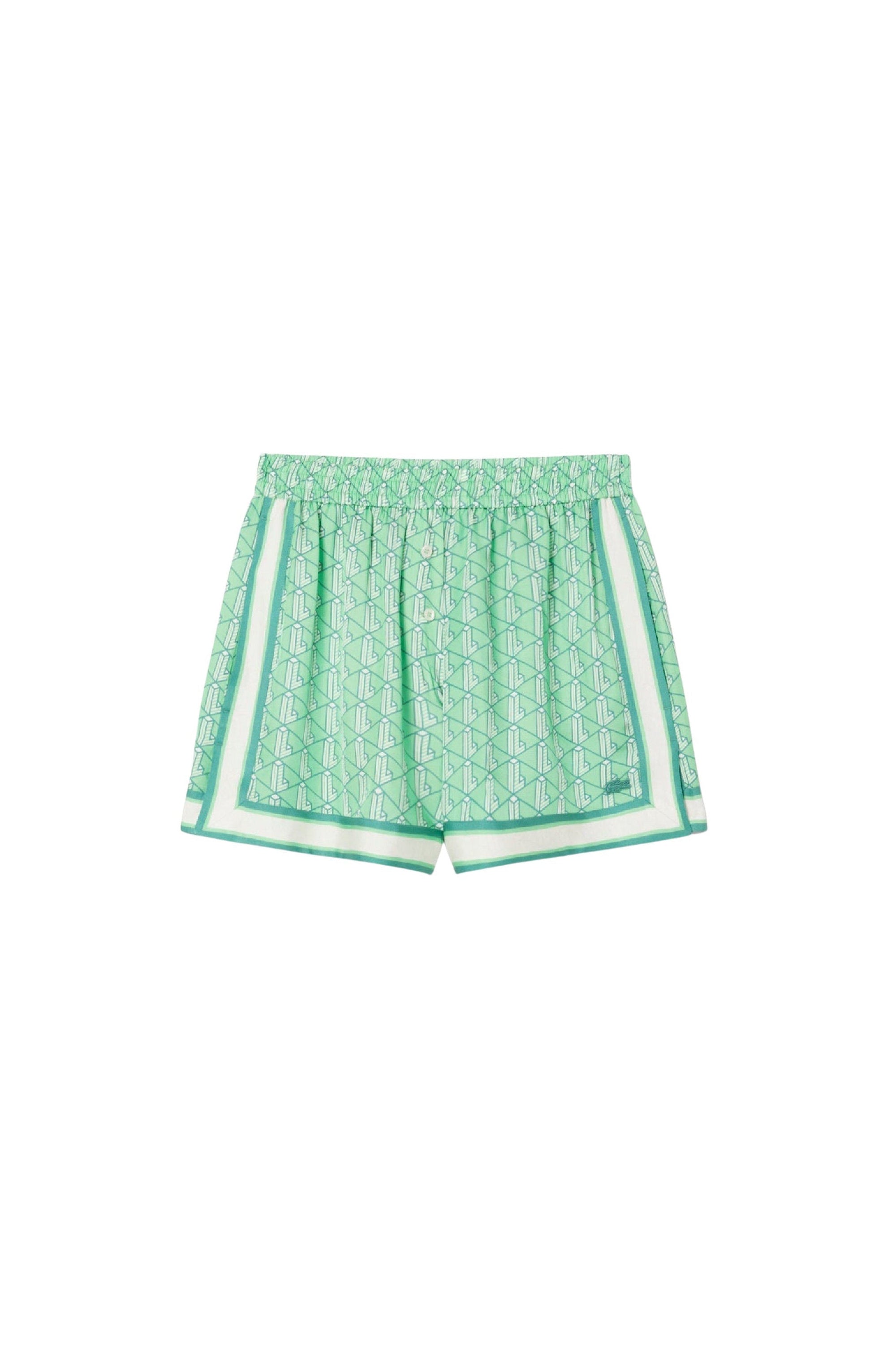 Short fluide imprimé en monogramme - Marine & Blanc