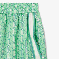 Short fluide imprimé en monogramme - Marine & Blanc