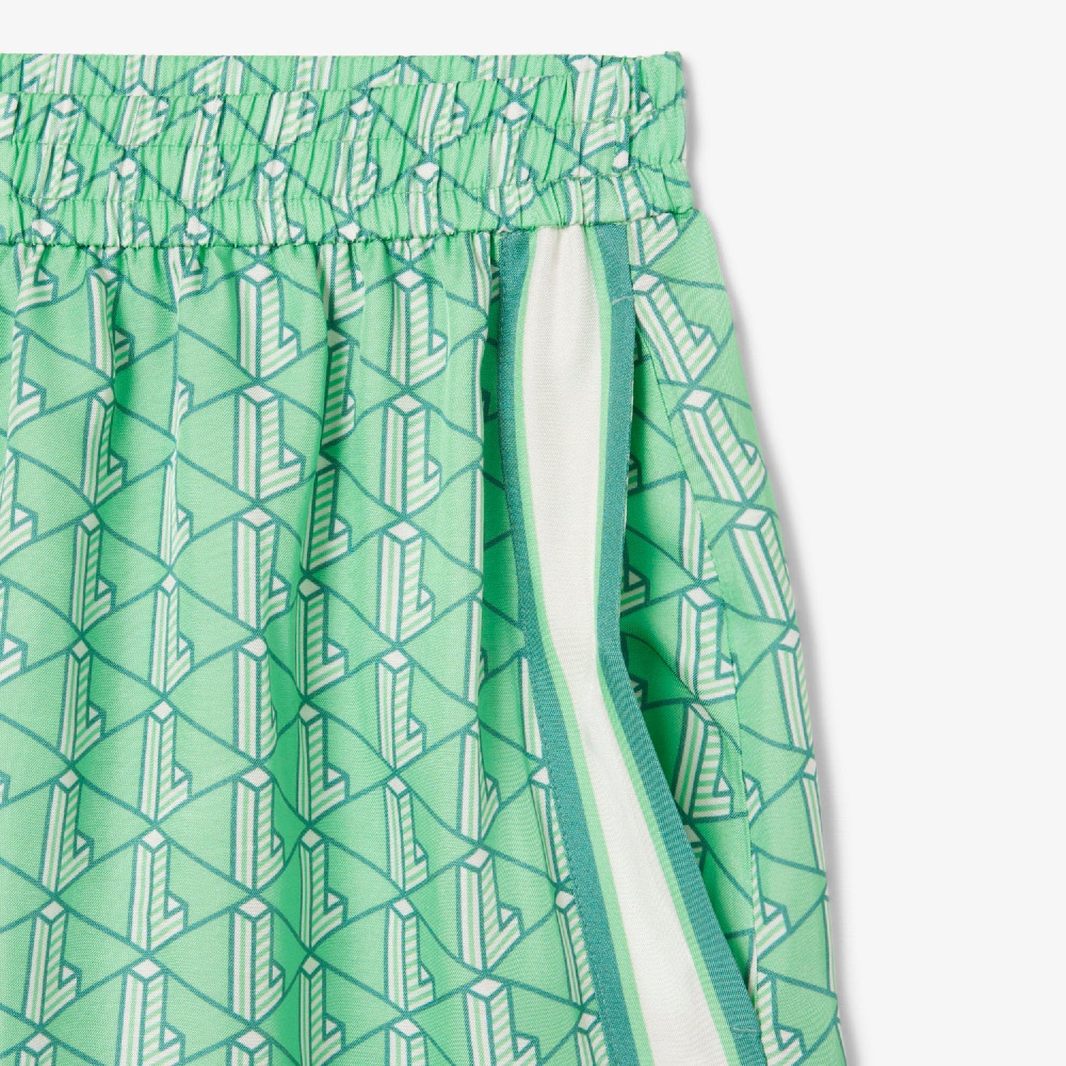 Short fluide imprimé en monogramme - Marine & Blanc