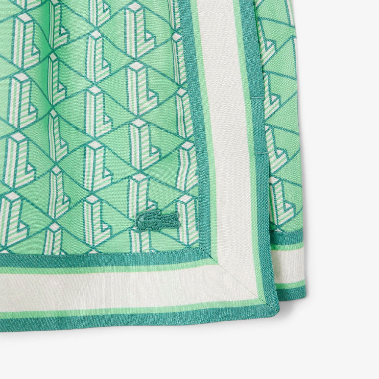 Short fluide imprimé en monogramme - Marine & Blanc
