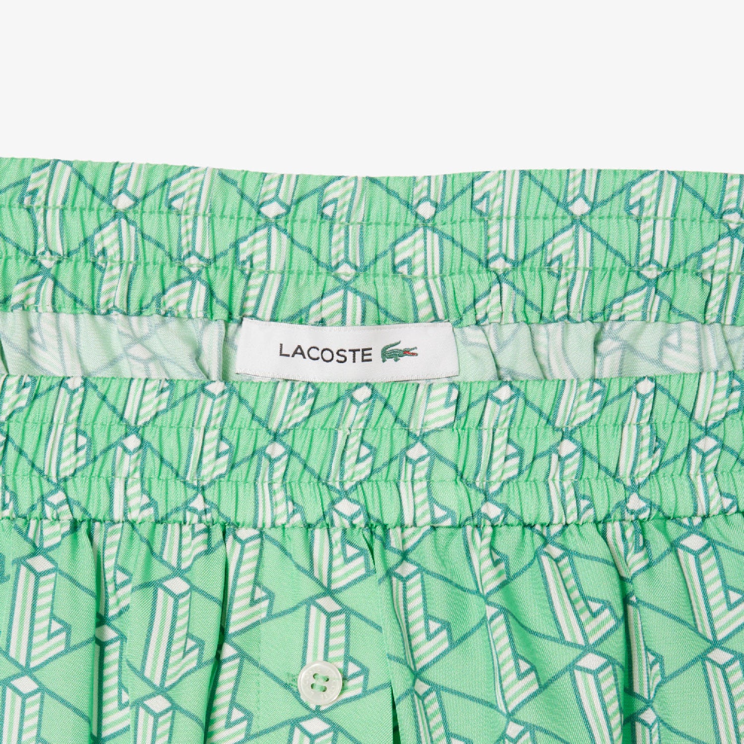 Short fluide imprimé en monogramme - Marine & Blanc