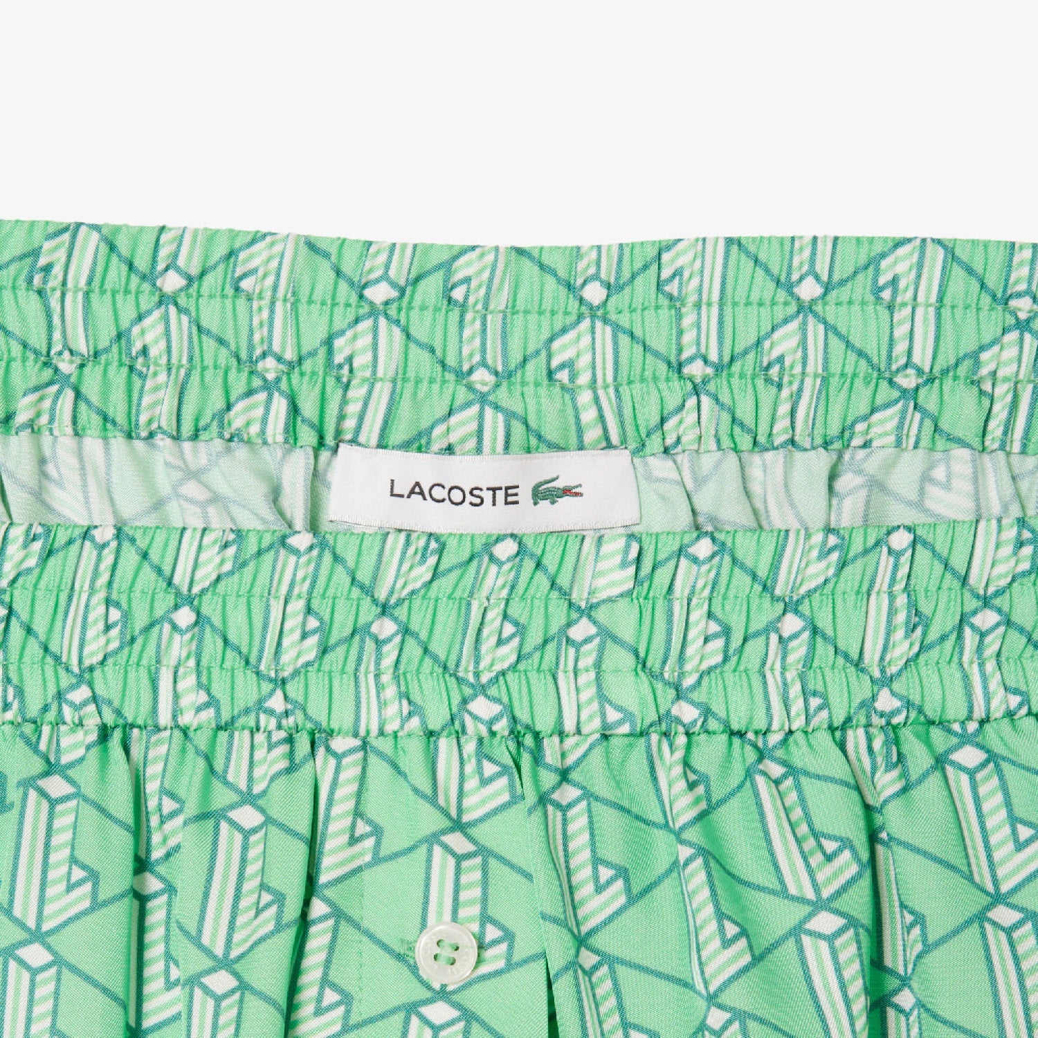 Short fluide imprimé en monogramme - Marine & Blanc