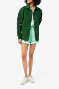 Short fluide imprimé en monogramme - Marine & Blanc