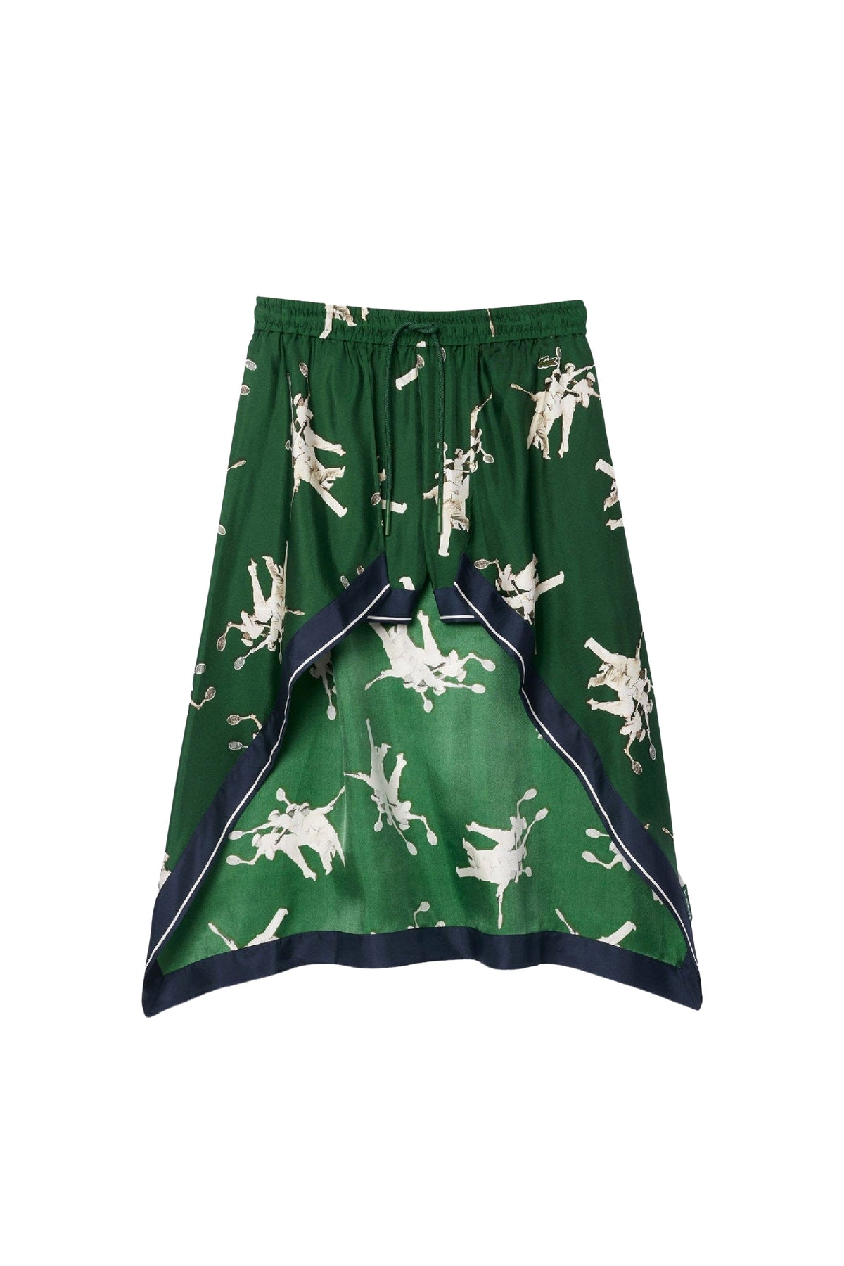 Short large imprimé en soie - Vert & Marine Farine