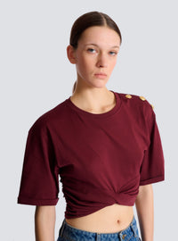 T-shirt court noué - Violet
