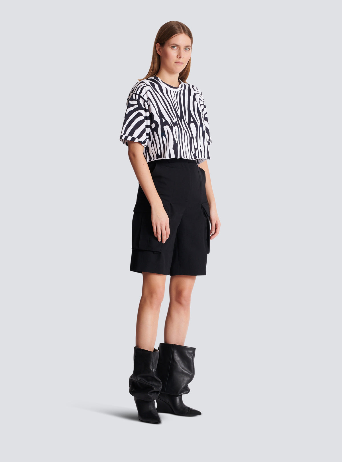 T-shirt balmain zébrée - Noir & Blanc