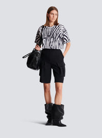 T-shirt balmain zébrée - Noir & Blanc