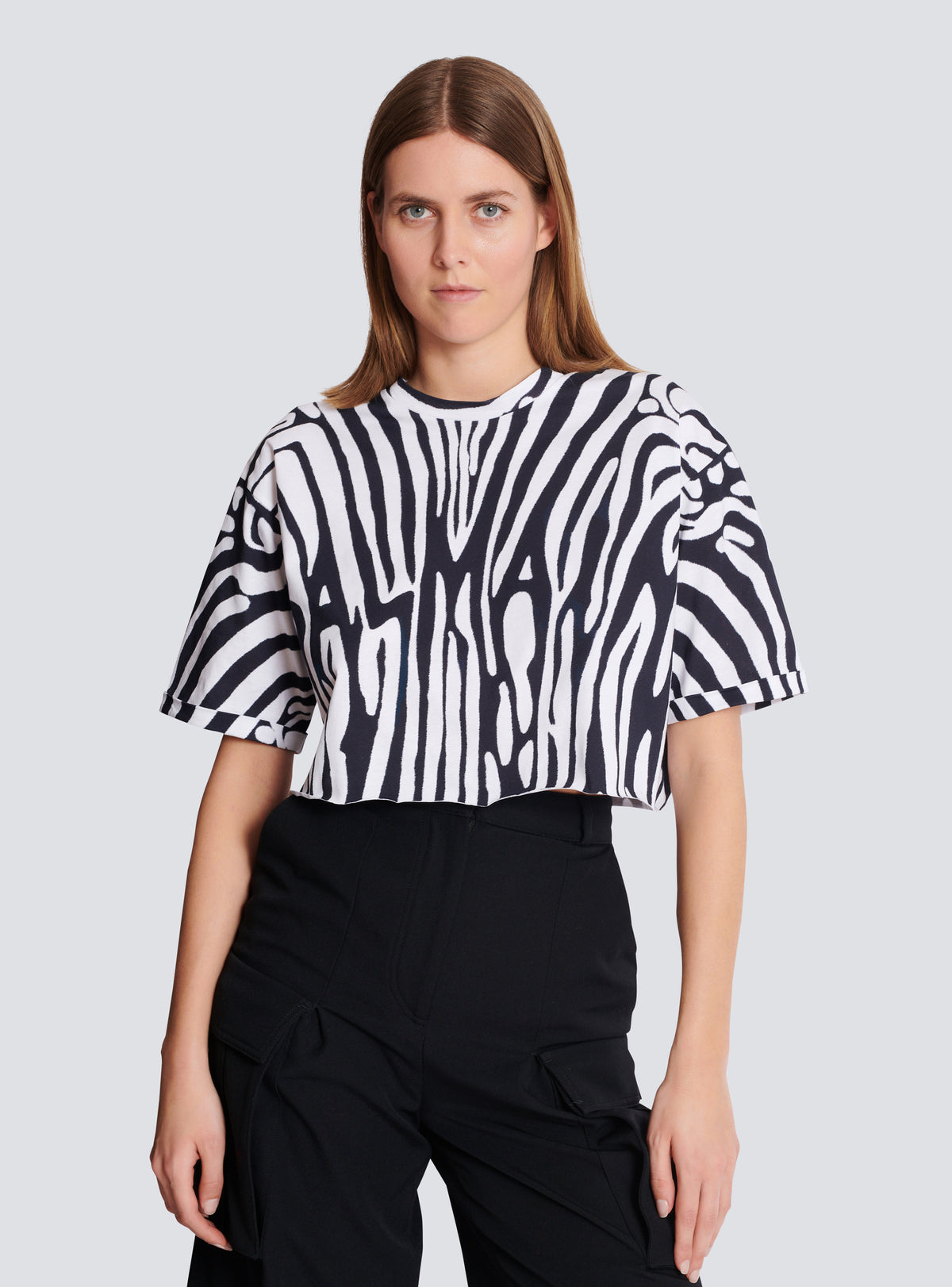 T-shirt balmain zébrée - Noir & Blanc