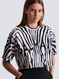 T-shirt balmain zébrée - Noir & Blanc