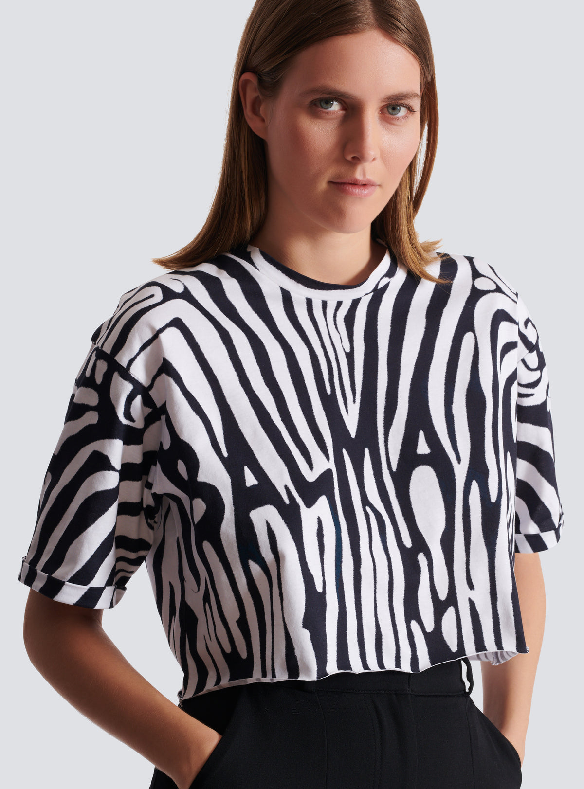 T-shirt balmain zébrée - Noir & Blanc